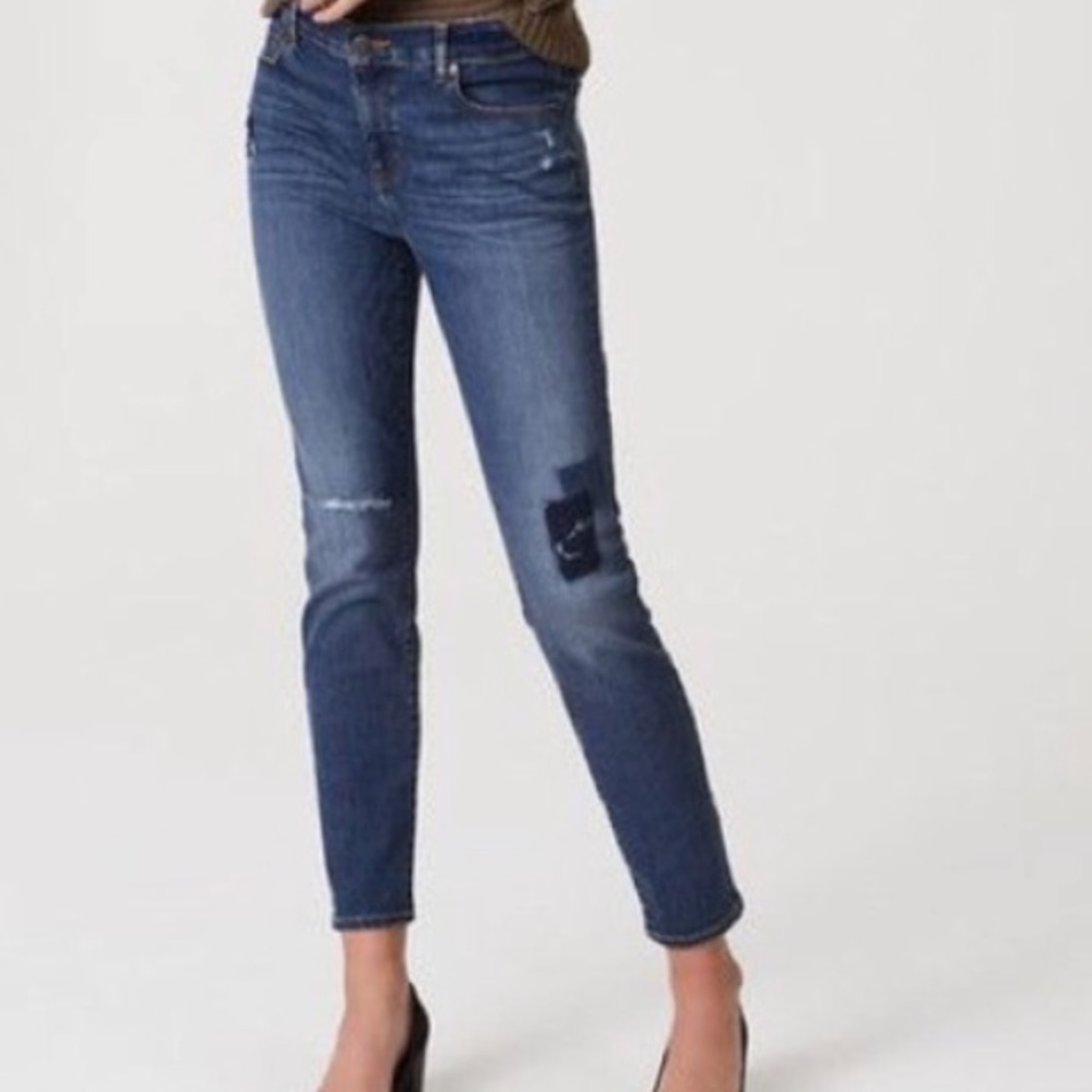 Loft Modern Skinny distressed in patchwork size 8